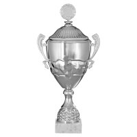 Pokal Optima, silber, mit Logo oder Sportmotiv