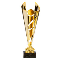 Pokal Thimea, gold, mit Logo oder Sportmotiv