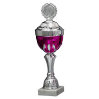 Pokal Amaya, silber/rosa, mit Logo oder Sportmotiv