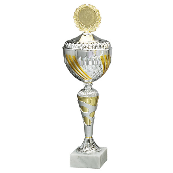 Pokal Mintha, silber/gold, 8 Größen, mit Logo oder Sportmotiv, 34-48 cm