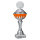 Pokal Raphaela, silber/orange, 8 Größen, mit Logo oder Sportmotiv, 26-38 cm