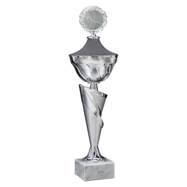Pokal Moya, silber, 4 Größen, mit Logo oder Sportmotiv, 39-43 cm