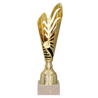 Pokal Wave, gold, mit Logo oder Sportmotiv