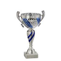 Henkelpokal Baya, silber/blau, 29 cm