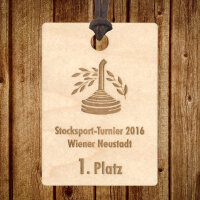 Stocksport-Holzmedaille "Rechteck"