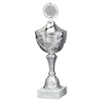 Pokal Varia, silber, mit Logo oder Sportmotiv