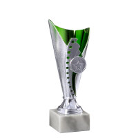 Pokal Anna, silber/grün, mit Logo oder Sportmotiv