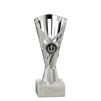Pokal Yago, silber, mit Logo oder Sportmotiv