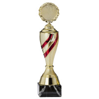 Pokal Duran, gold/rot, mit Logo oder Sportmotiv