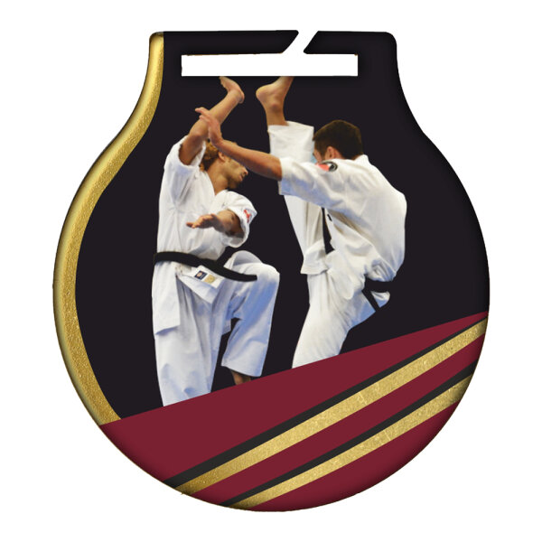 Medaille inkl. färbigem Druck "Karate", DM 50 mm