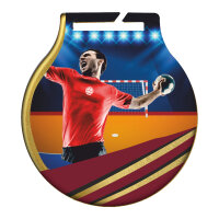 Medaille inkl. färbigem Druck "Handball",...