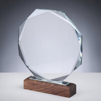 Holz-Glas-Pokal Wooden Octagon