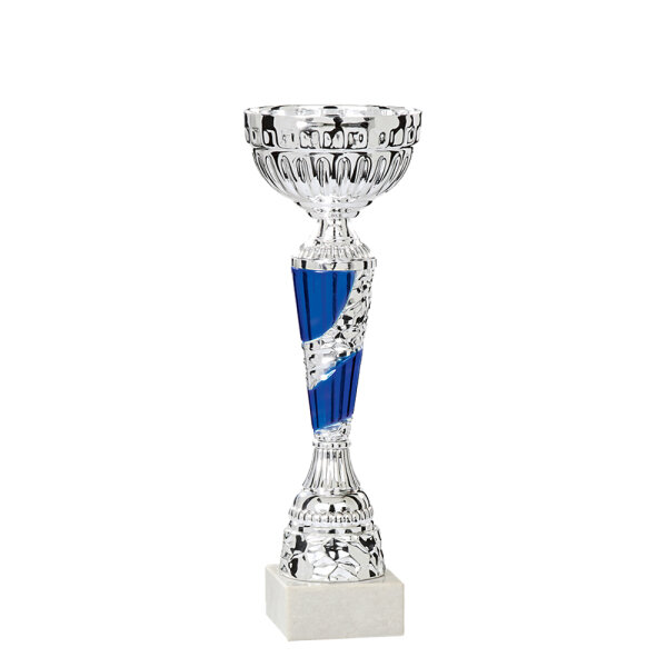 Pokal Silverline, silber/blau, 5 Größen, 25-36 cm
