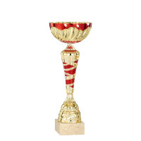 Pokal Juna, gold/rot, 31 cm
