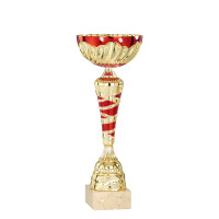 Pokal Juna, gold/rot, 24 cm