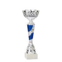 Pokal Silverline, silber/blau, 27 cm