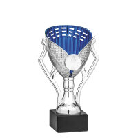 Pokal Alvaro, silber/blau, mit Logo oder Sportmotiv