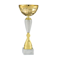 Pokal Mila, gold/weiß, mit Logo oder Sportmotiv
