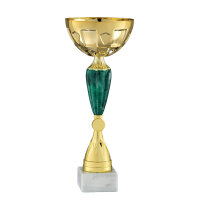Pokal Mila, gold/grün, mit Logo oder Sportmotiv