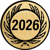 Jahreszahl 2026, DM 25 mm, Standardemblem, gold