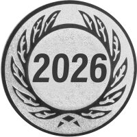 Jahreszahl 2026, DM 25 mm, Standardemblem, silber