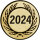 Jahreszahl 2024, DM 50 mm, Standardemblem, gold