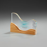 Holz-Glas-Pokal Wooden Wave