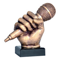 Trophäe Hand mit Mikrofon