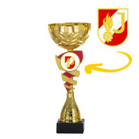 Feuerwehrjugend-Pokal Florin, gold/rot, 6 Größen