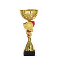 Pokal Florin, gold/rot, 6 Größen, mit Logo...