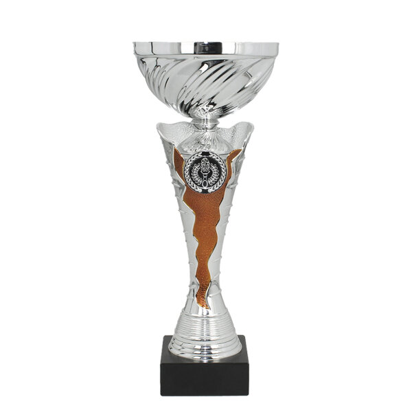 Pokal Edda, silber/bronze, 8 Größen, mit Logo oder Sportmotiv