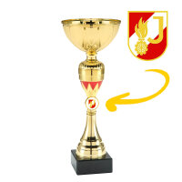 Feuerwehrjugend-Pokal Mia, gold/rot, 8 Größen