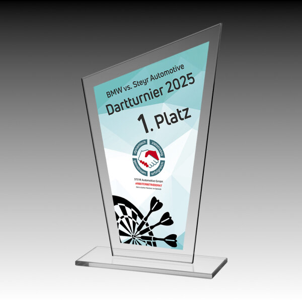 Glasaward Geo inkl. Motivdruck Dart, 3 Größen