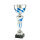 Pokal Celine, silber/blau, 6 Größen, mit Logo oder Sportmotiv, 23-32,5 cm
