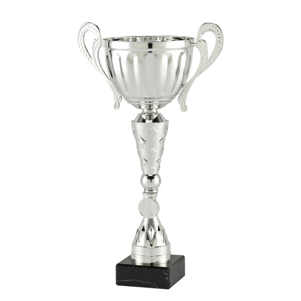 Pokal Darian, silber, 6 Größen, mit Logo oder Sportmotiv, 29.5-39 cm