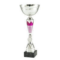 Pokal Emma, silber/pink, 34 cm