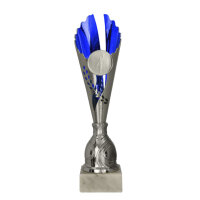 Pokal Amza, silber,blau, 33 cm