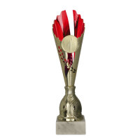 Pokal Amza, gold/rot, 37 cm