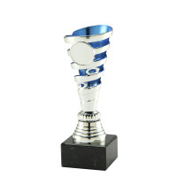 RESTPOSTEN: Pokal Joscha, silber/blau, 3...