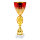 Pokal Lorenzo, gold/rot, 3 Größen, mit Logo oder Sportmotiv, 41-46 cm