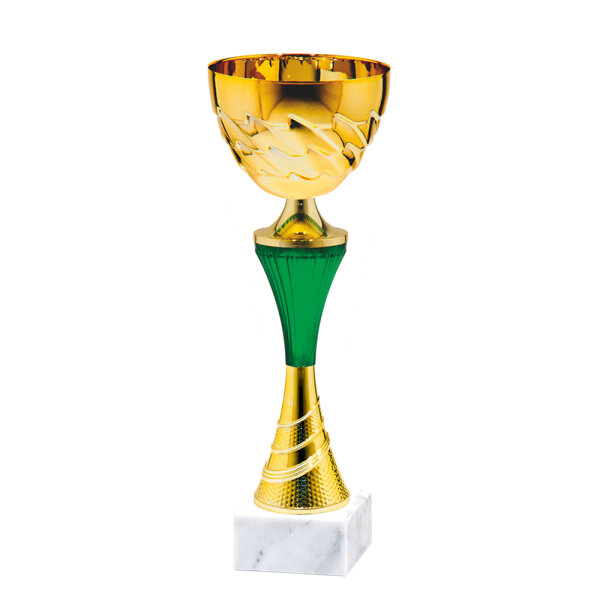 Pokal Sabrina, gold/grün, 4 Größen, 29-34 cm