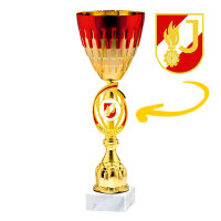 Pokal Lorenzo, gold/rot, 3 Größen, 46 cm...