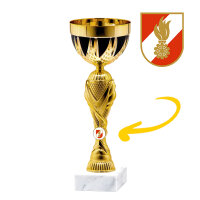Feuerwehr-Pokal Denise, gold/schwarz, 26 cm
