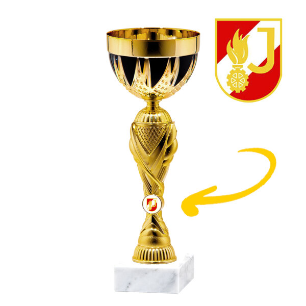 Pokal Denise, gold/schwarz, 4 Größen, 38 cm abwärts