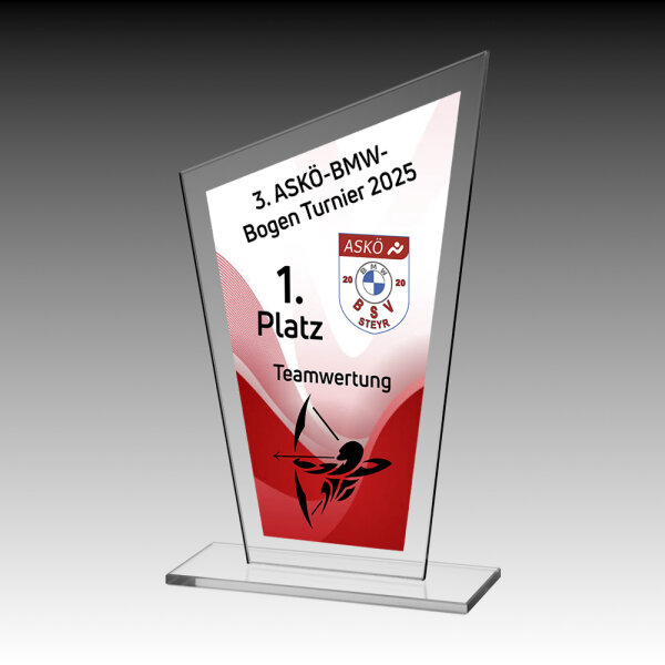 Glasaward Geo inkl. Motivdruck Bogenschießen, 3 Größen