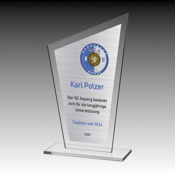 Glasaward Geo inkl. Druck für Ehrungen, 3 Größen