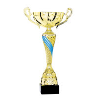 Henkelpokal Nelio, gold/blau, 4 Größen, 29-44 cm