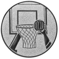 Basketball, DM 50 mm, Standardemblem, silber