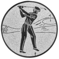 Golfspieler, DM 50 mm, Standardemblem, silber