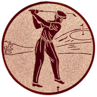 Golfspieler, DM 50 mm, Standardemblem, bronze